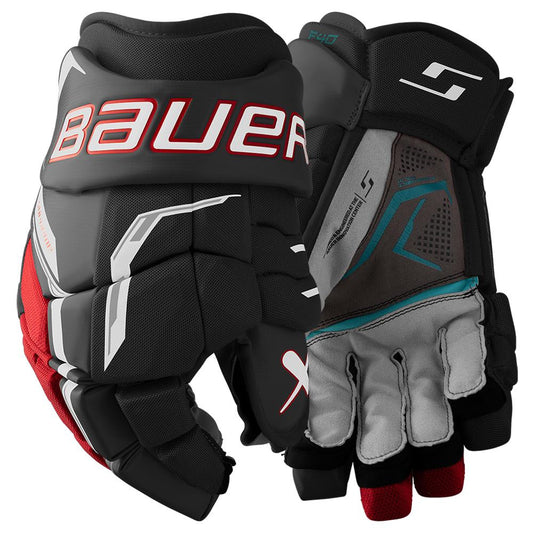 Bauer Supreme F40 Hockey Gloves - Intermediate - Black/Red