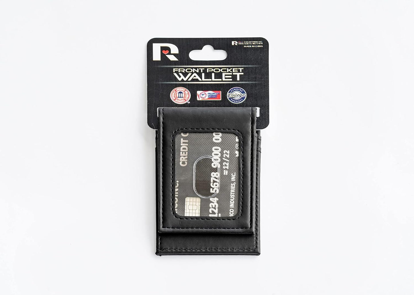 University of Oregon Ducks Premium Brown Leather Wallet, Front Pocket Magnetic Money Clip, Laser Engraved, Vegan