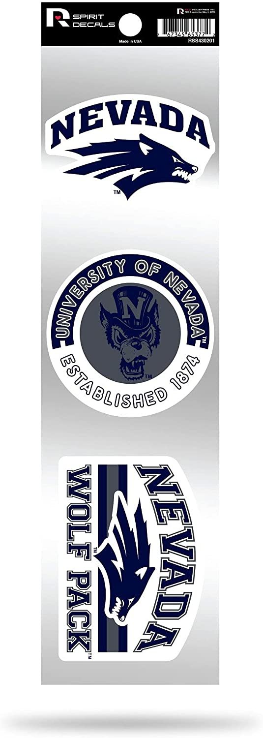 University of Nevada Wolf Pack 3-Piece Retro Spirit Decal Sticker Sheet