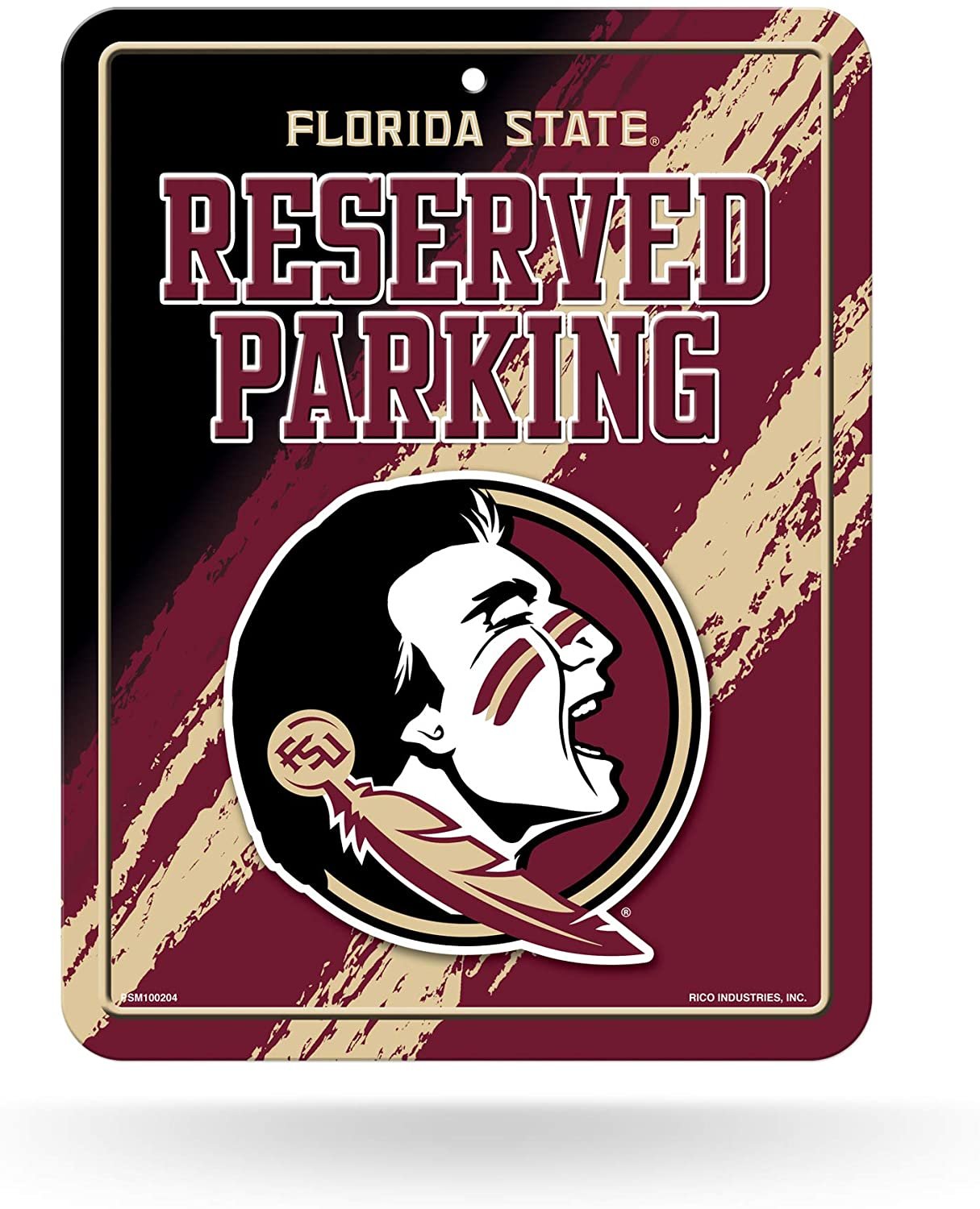 NCAA Rico Industries 8.5-Inch by 11-Inch Metal Parking Sign Décor, Florida State Seminoles