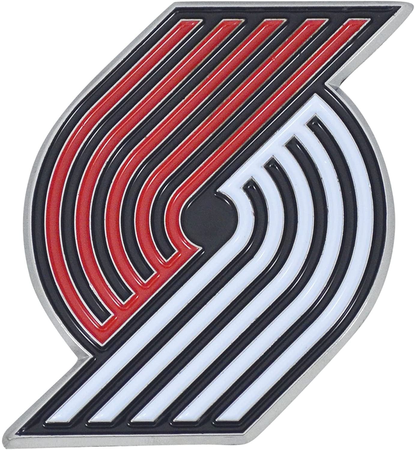 Portland Trail Blazers Solid Metal Premium Auto Emblem, Team Color, Raised, Adhesive Tape Backing