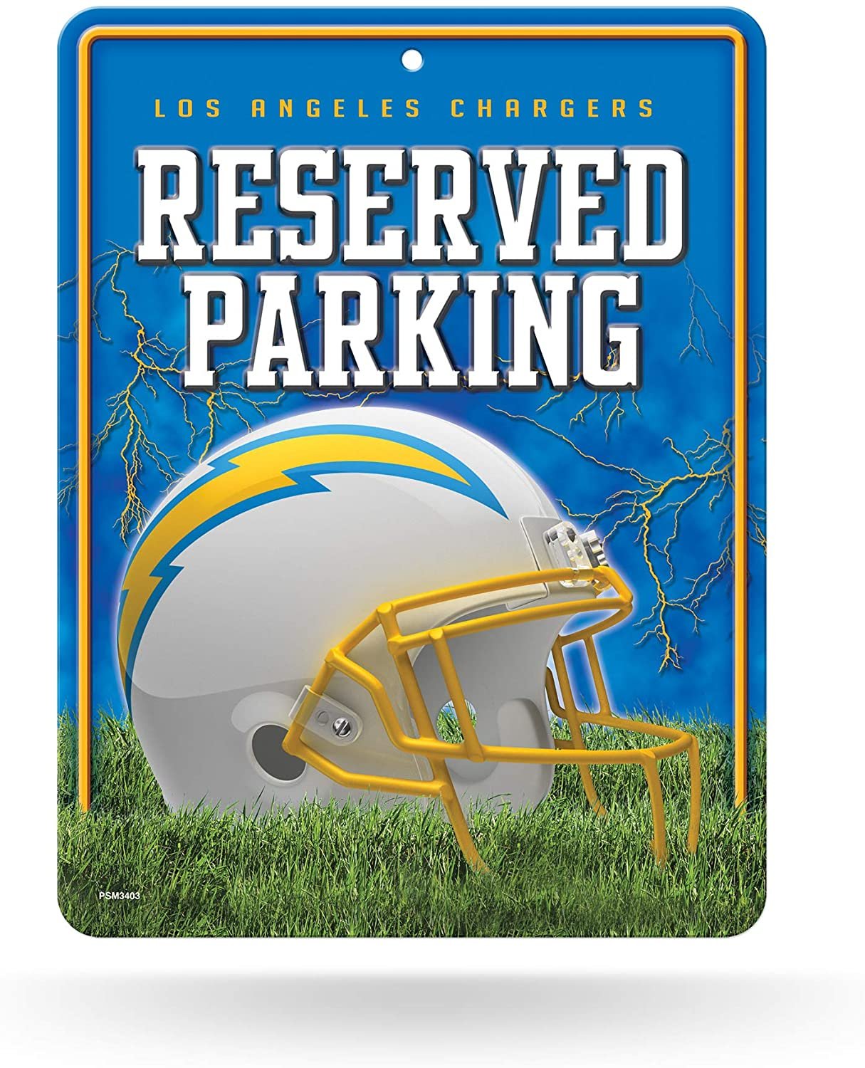 Rico Industries NFL Los Angeles Chargers 8.5-Inch by 11-Inch Metal Parking Sign Décor