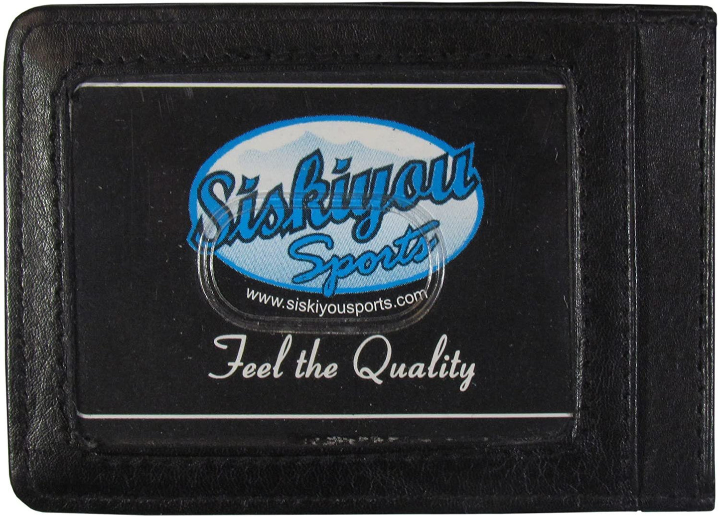 Michigan State University Spartans Black Leather Wallet, Front Pocket Magnetic Money Clip, Printed Logo