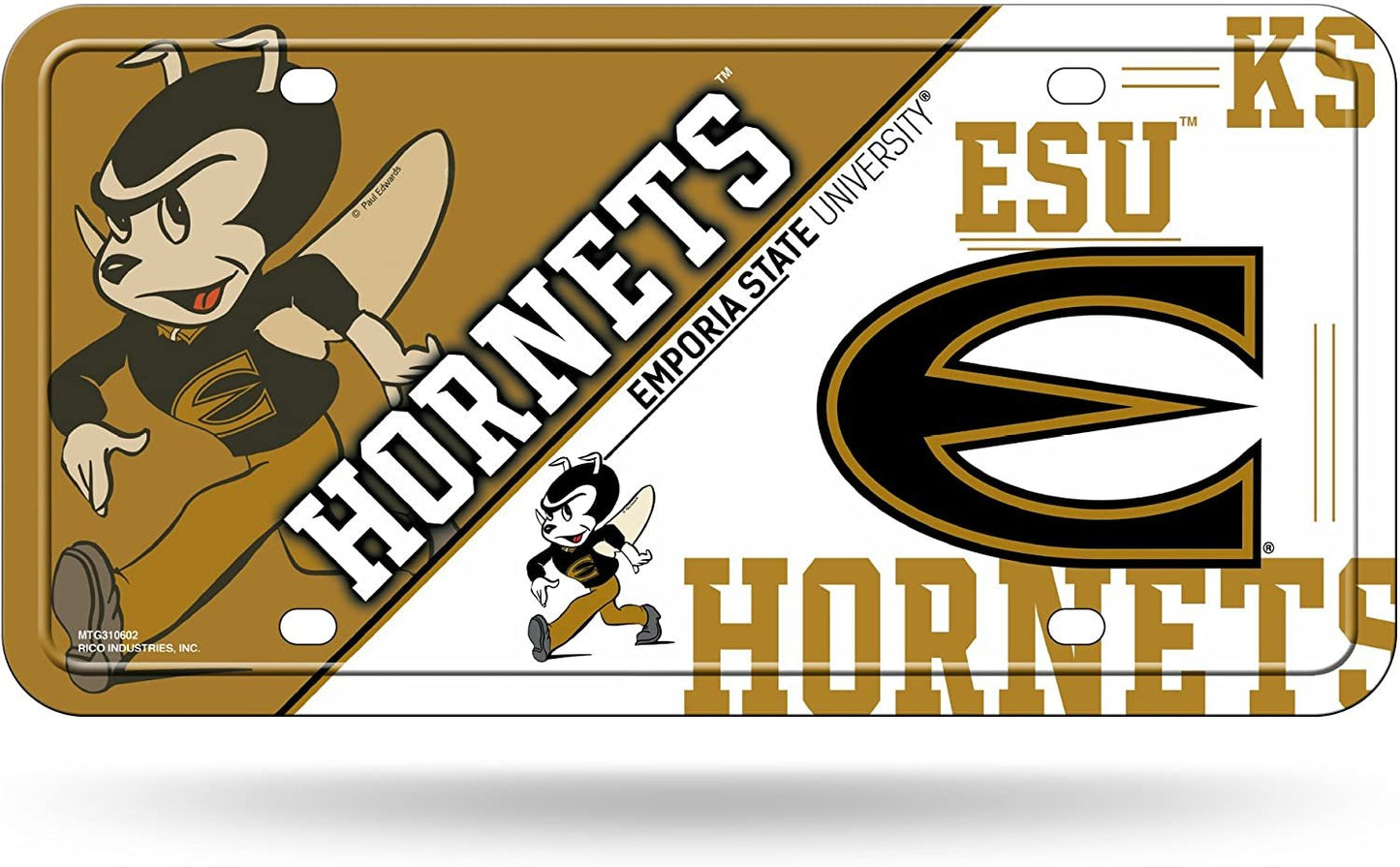 Emporia State University Hornets Metal License Plate Tag Novelty