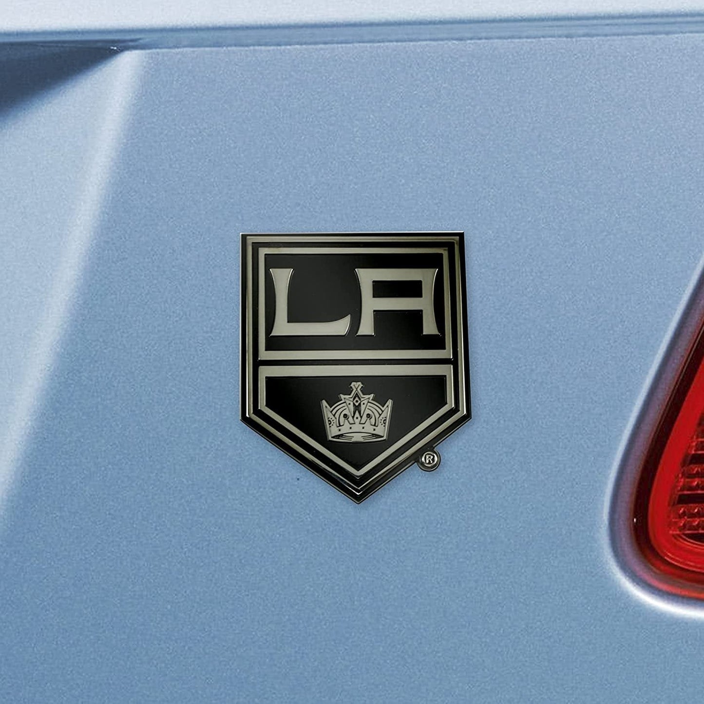 Los Angeles Kings Premium Solid Metal Color Raised Auto Emblem Shape Cut Adhesive Backing