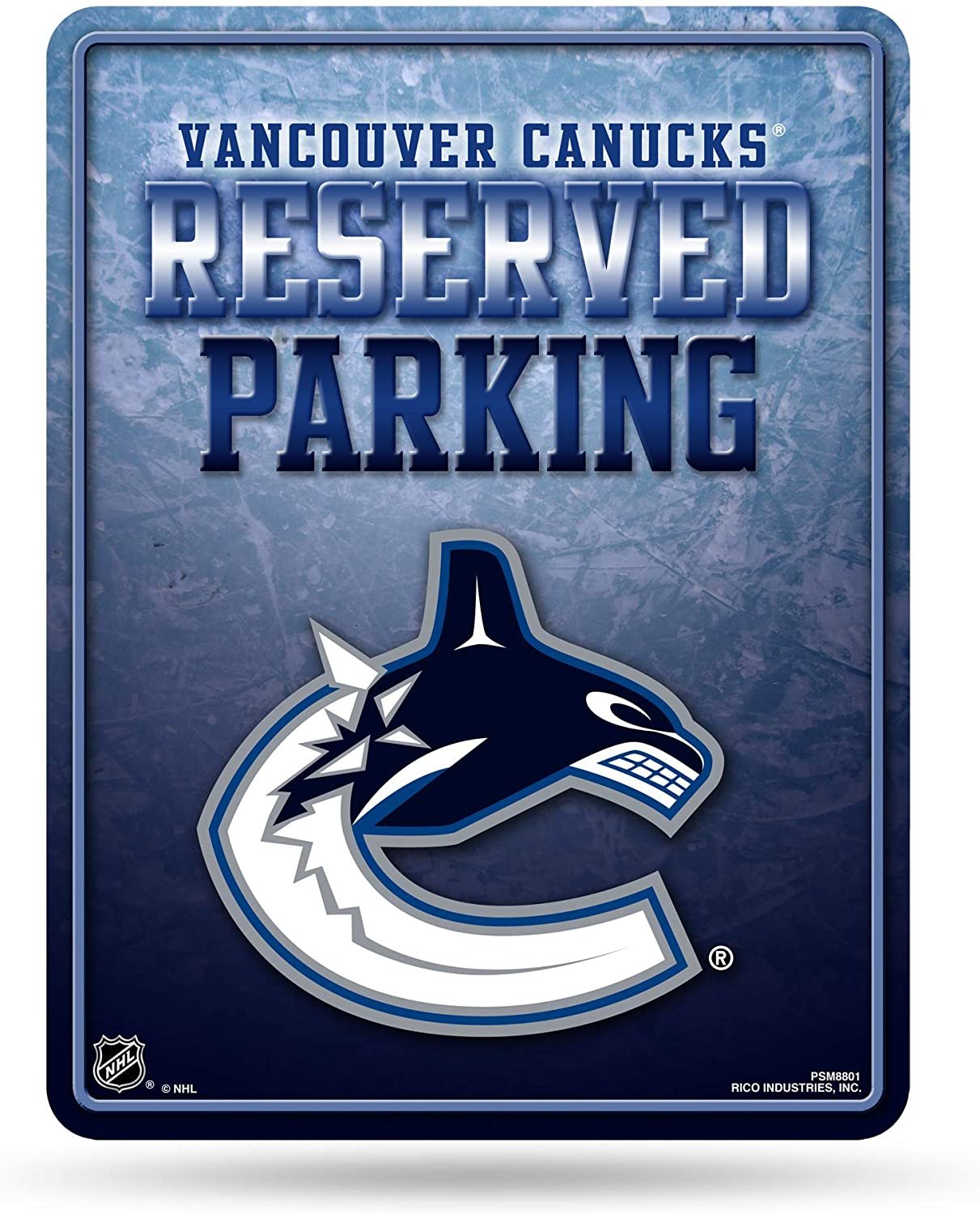 NHL Vancouver Canucks 8-Inch by 11-Inch Metal Parking Sign Décor