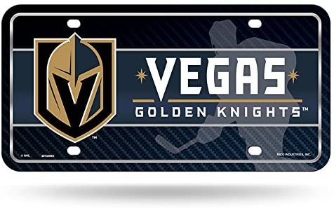 Vegas Golden Knights Metal Auto Tag License Plate, City Design, 12x6 Inch