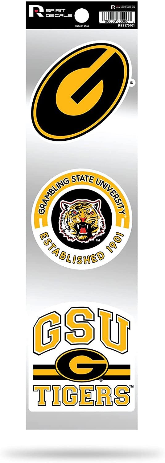 Rico Industries NCAA Grambling State Tigers 3-Piece Retro Spirit Decals