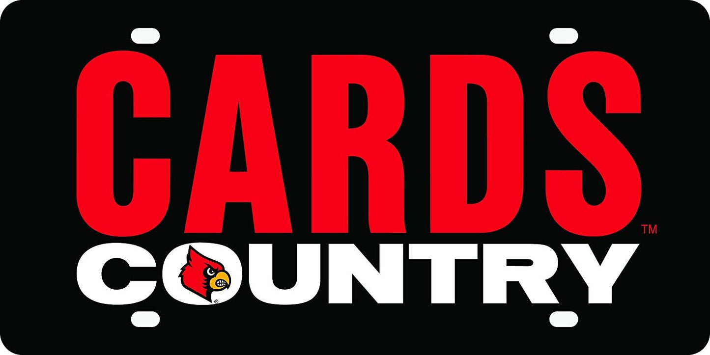 University of Louisville Cardinals Premium Laser Cut Tag License Plate, Country, Mirrored Acrylic Inlaid, 6x12 Inch