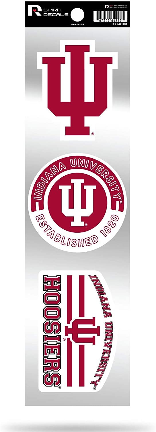 Indiana Hoosiers Triple Retro Throwback Spirit Decals Flat Vinyl Auto Home Sticker Sheet University of