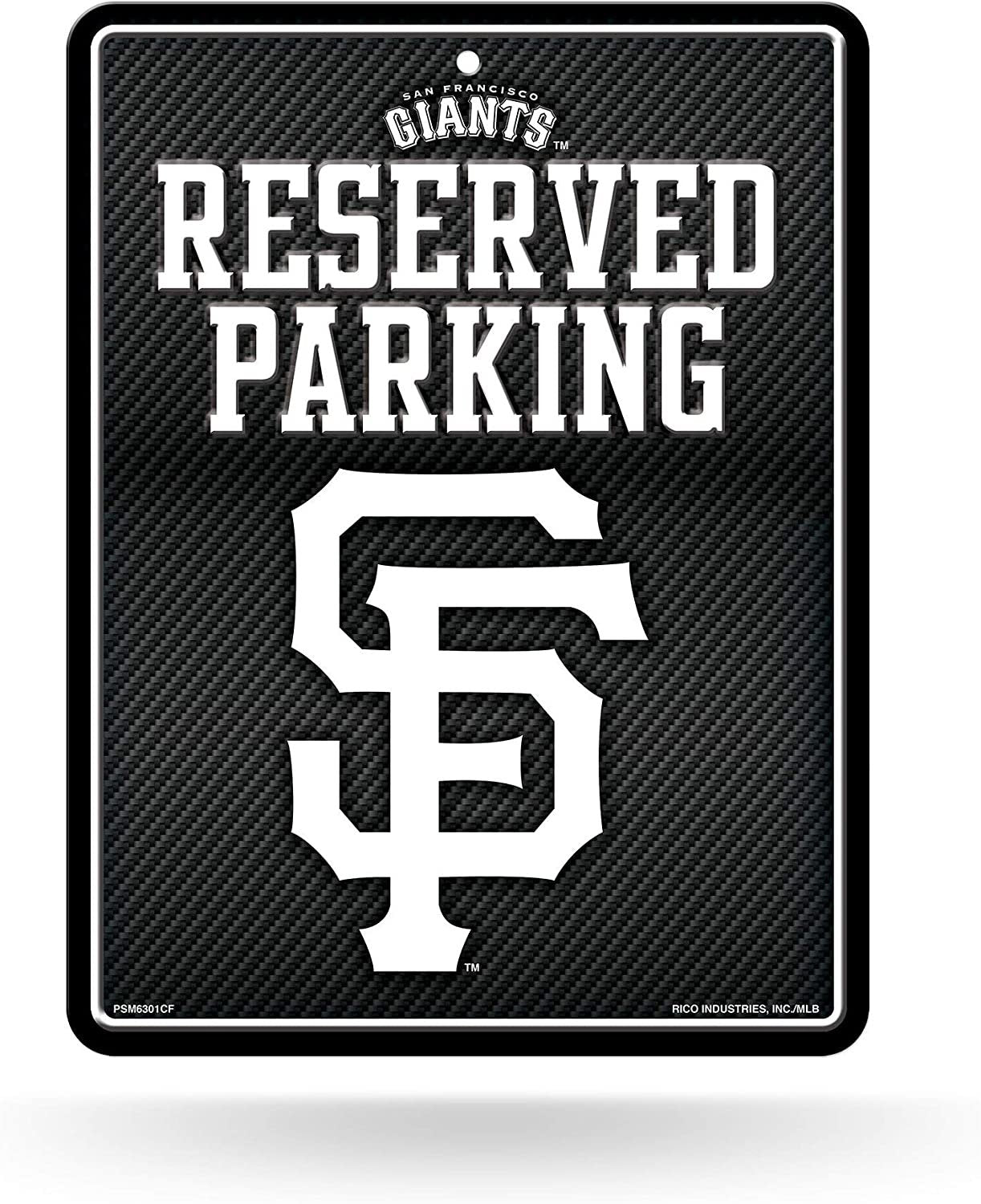 San Francisco Giants Metal Parking Novelty Wall Sign 8.5 x 11 Inch Carbon Fiber Design