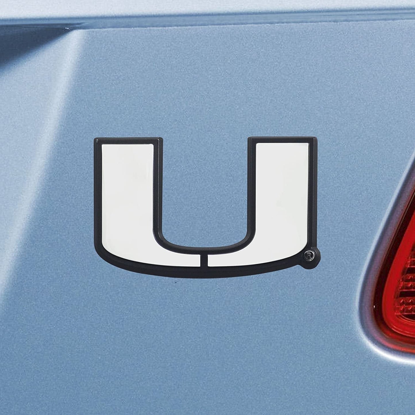 University of Miami Hurricanes Auto Emblem Solid Metal Chrome