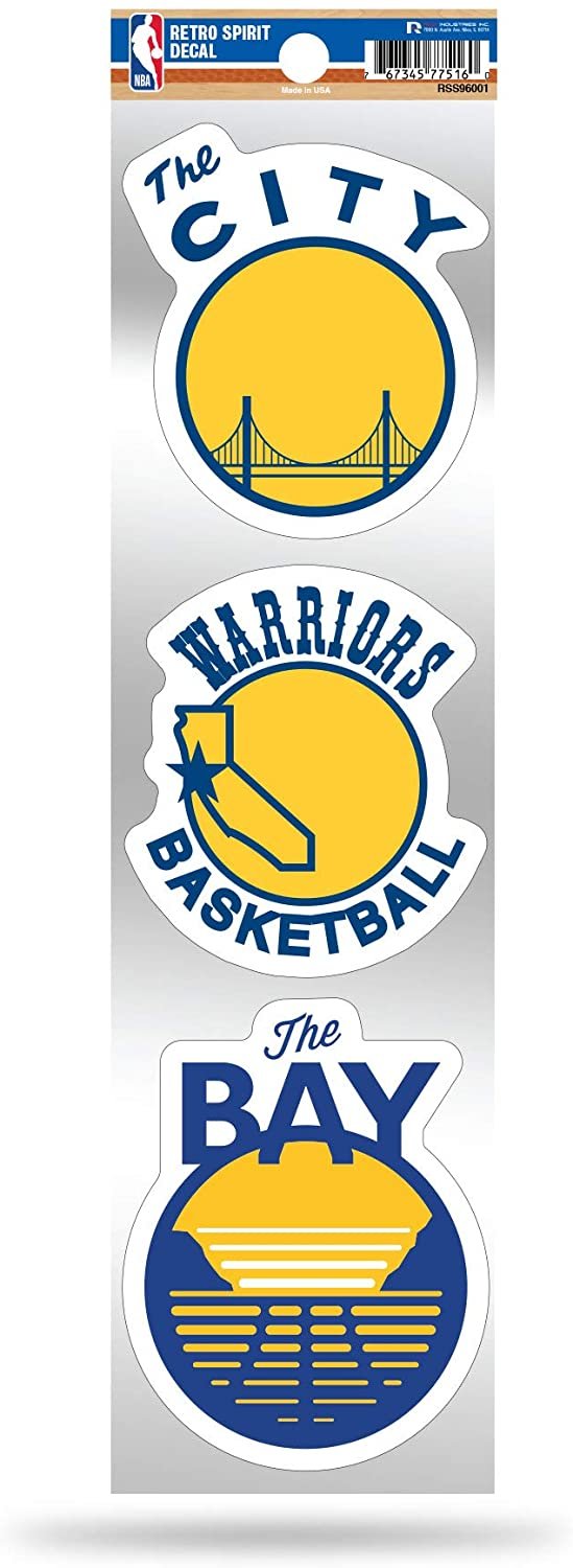 Golden State Warriors Triple Retro Throwback Spirit Decals Flat Vinyl Auto Home Sticker Sheet Basketball