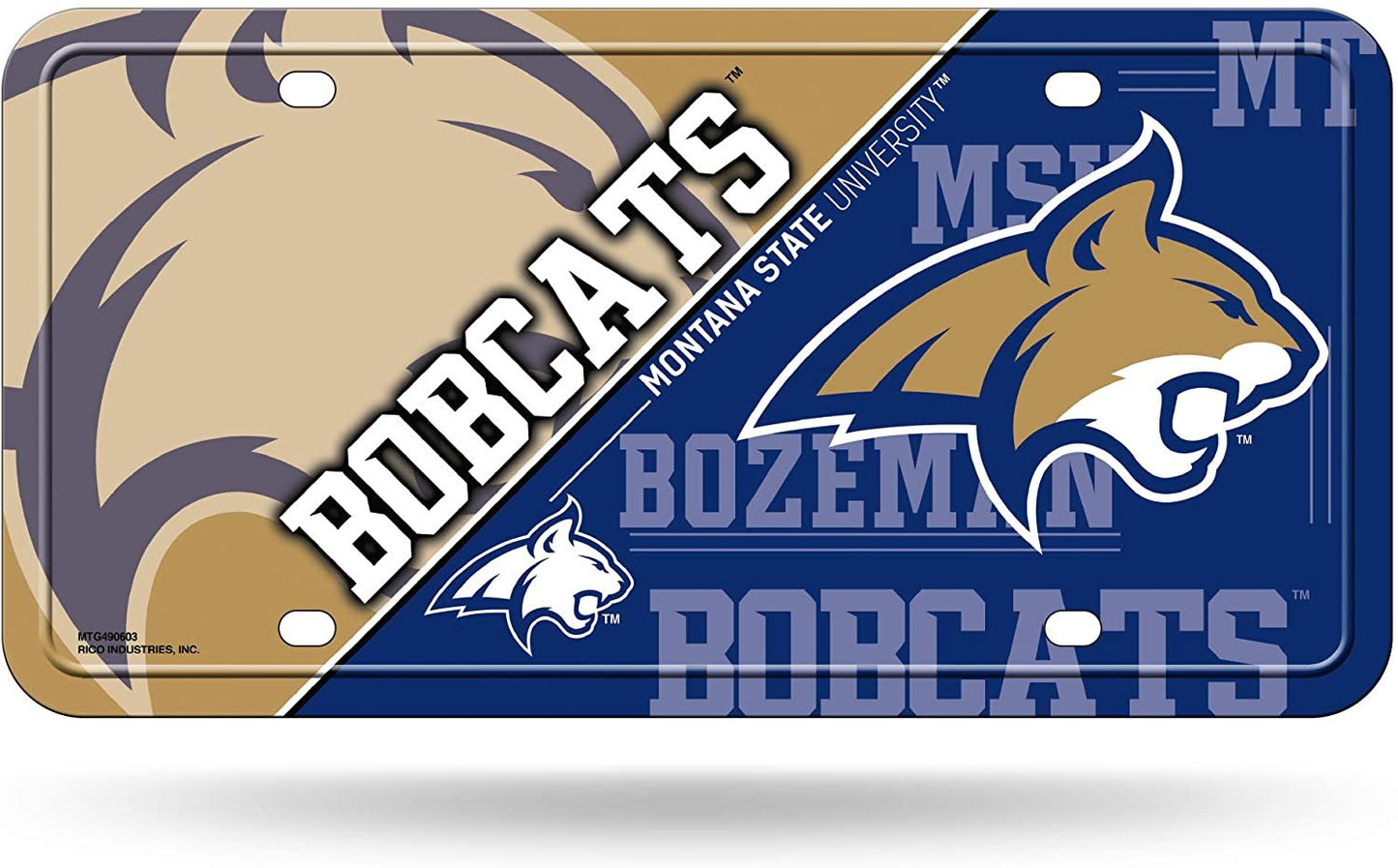 Montana State University Bobcats Metal Tag License Plate 12x6 Inch Split Design