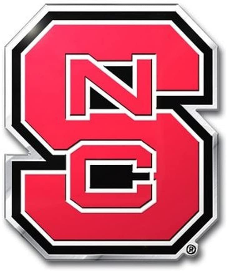 North Carolina State University Wolfpack Auto Emblem, Aluminum Embossed, 3.5 Inch, Adhesive Backing