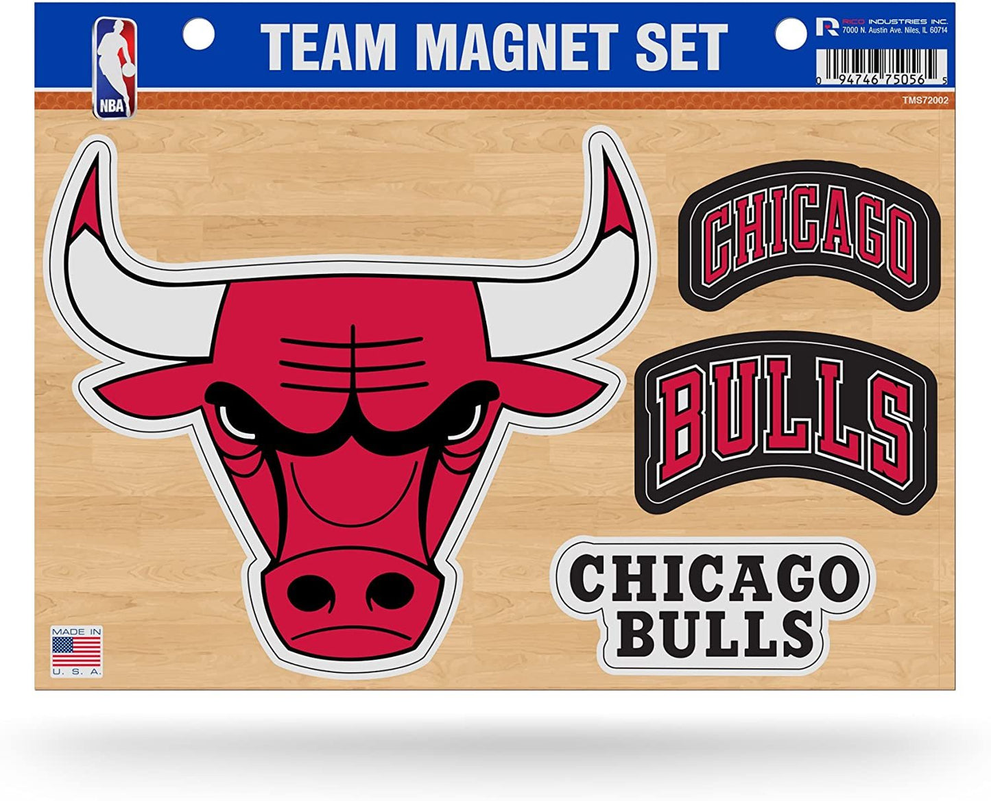 Chicago Bulls Multi Die Cut Magnet Set Sheet 8.5x11 Inch