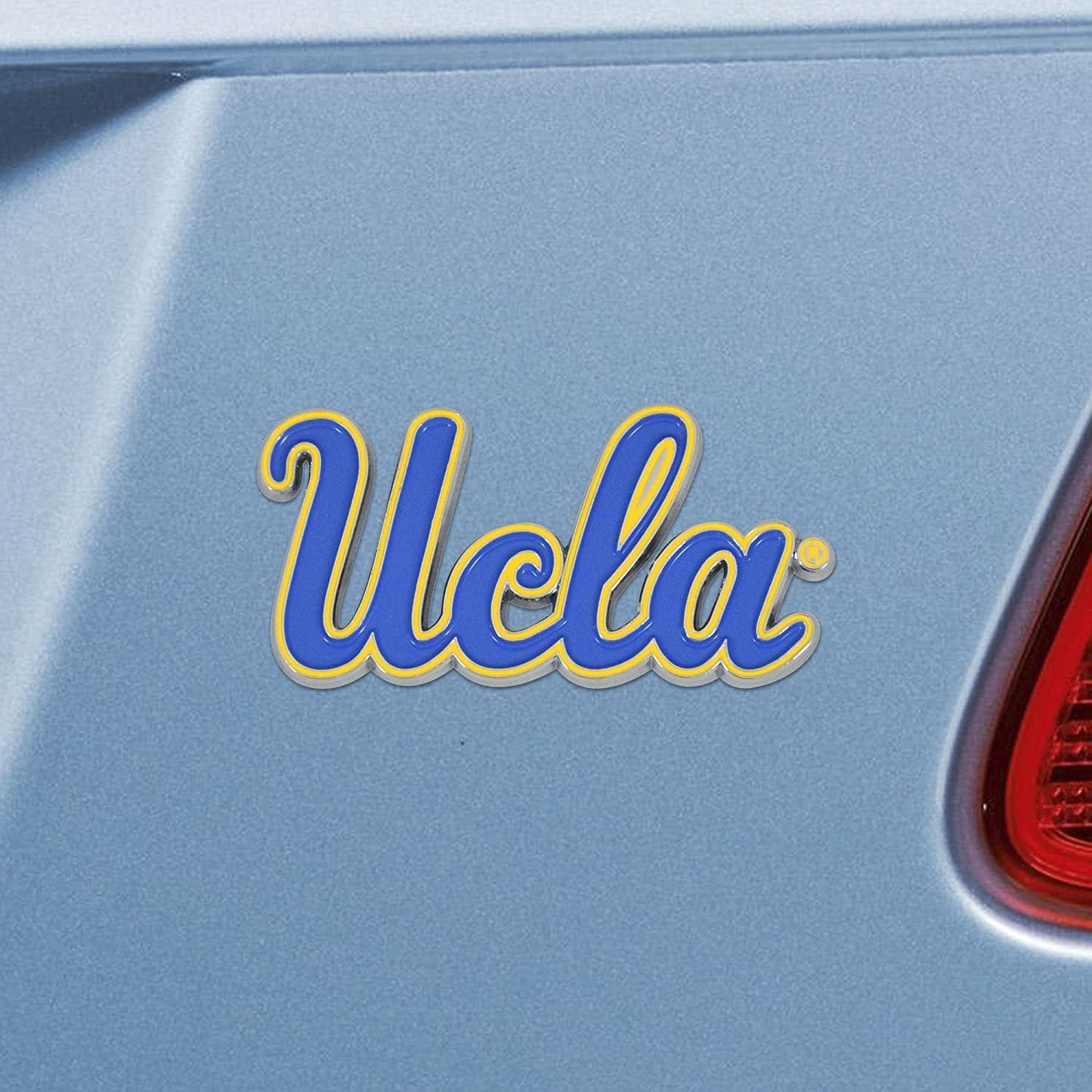 UCLA Bruins Premium Solid Metal Raised Auto Emblem, Shape Cut, Adhesive Backing