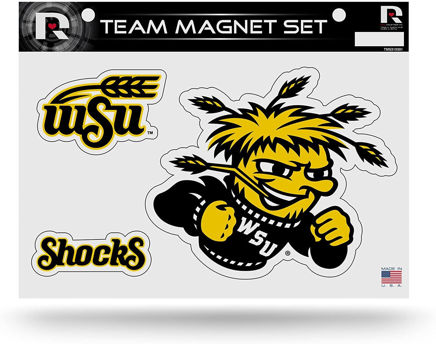 Wichita State University Shockers Die Cut Team Magnet Set, 8.5x11 Inch Sheet