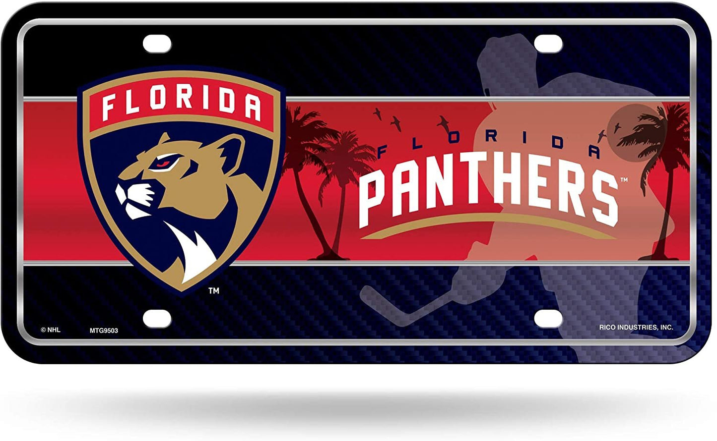 Florida Panthers Metal Auto Tag License Plate, City Design, 6x12 Inch