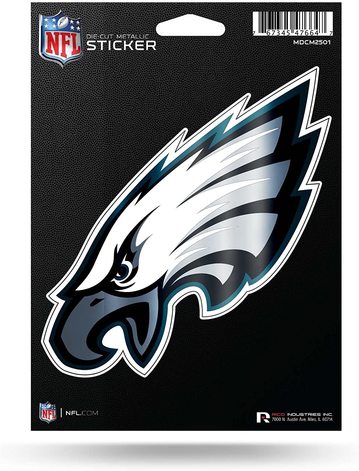 Philadelphia Eagles 5 Inch Die Cut Decal Sticker, Metallic Shimmer Design, Full Adhesive Backing