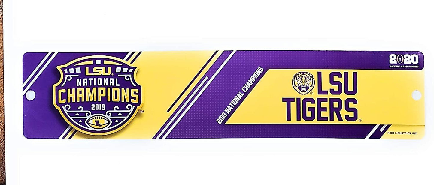 LSU Tigers 2019 National Champions Bumper Sticker Flat Vinyl Decal Auto Home Sticker Emblem Football