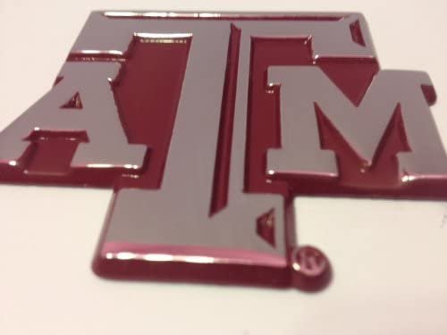 Texas A&M Metal Auto Emblem - Maroon 3D style