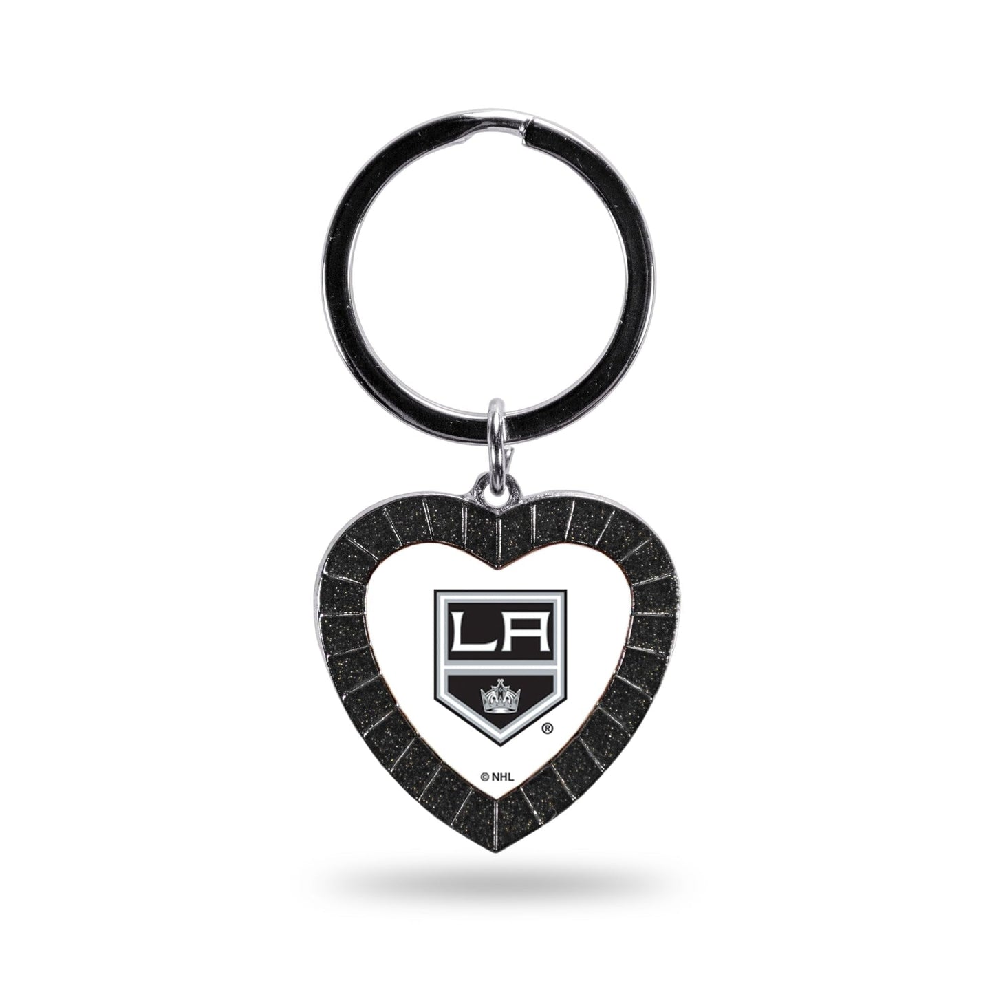 Kings - LA Colored Rhinestone Heart Keychain - Black