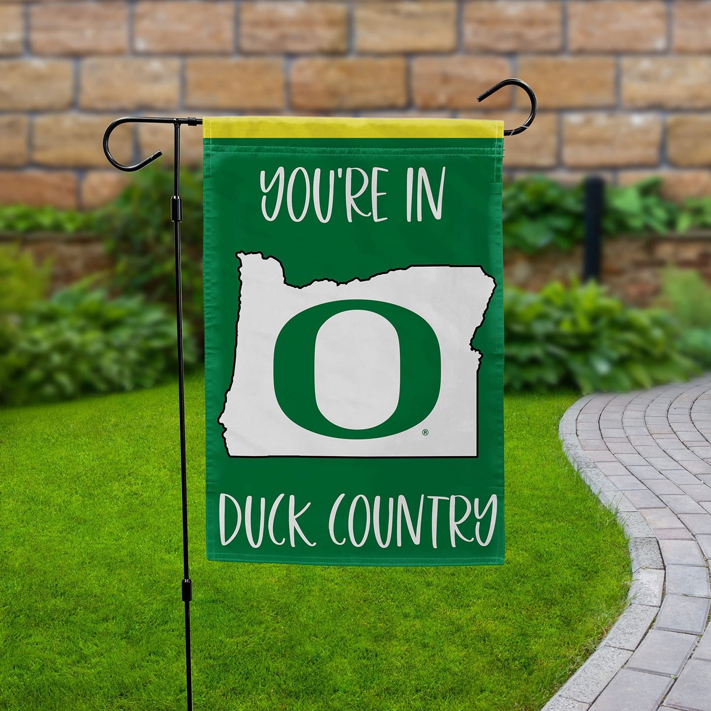 University of Oregon Ducks Premium Double Sided Garden Flag Banner, State Outline Design, 13x18 Inch, Outdoor, Display Pole Sold Separately