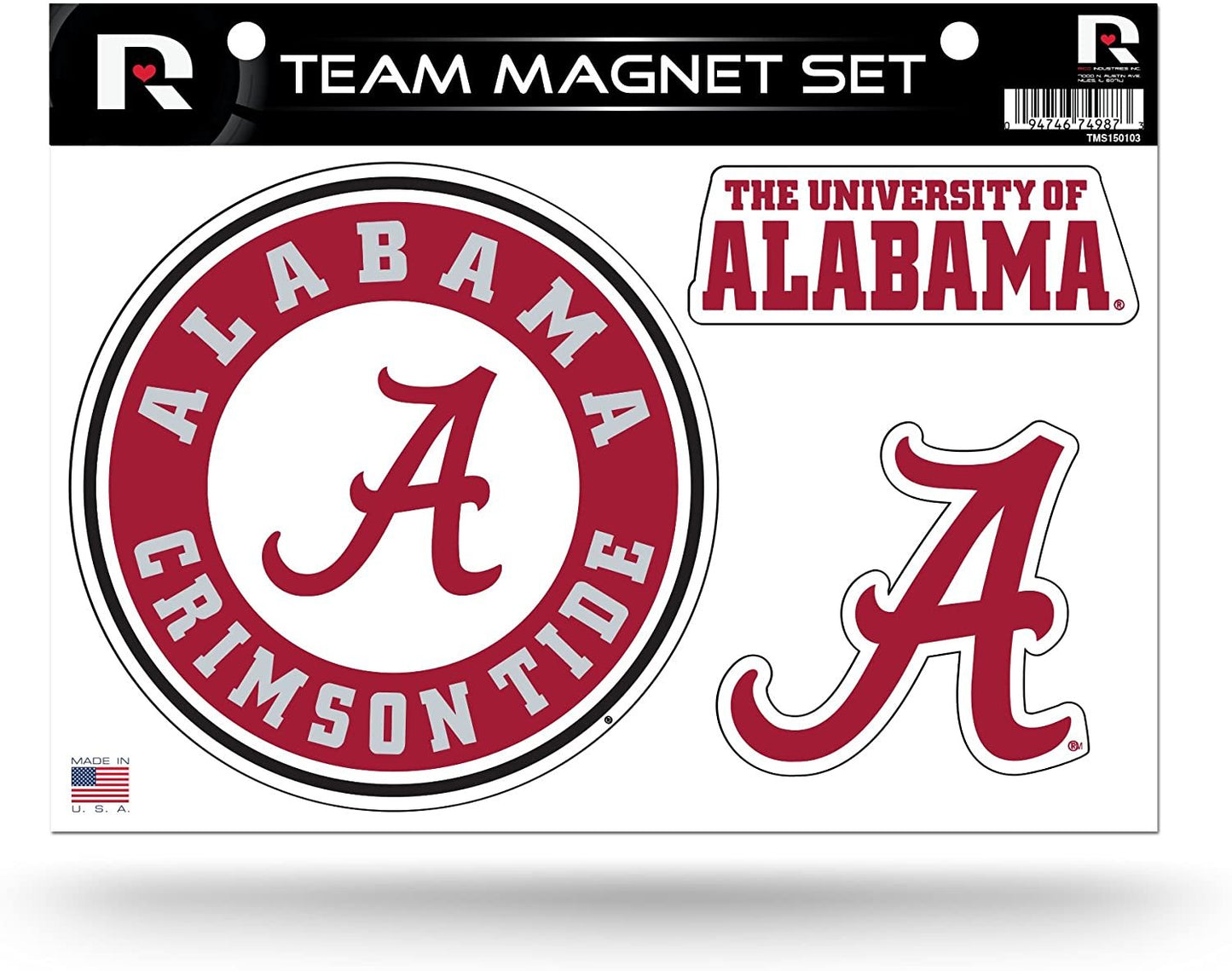 Rico Industries NCAA Alabama Crimson Tide Die Cut Team Magnet Set Sheet, 8.5 x 11-inches
