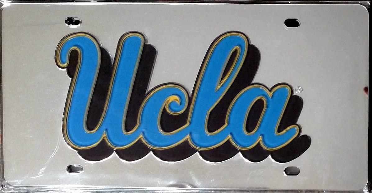 UCLA Bruins Premium Laser Cut Tag License Plate, Mirrored Acrylic Inlaid, 6x12 Inch