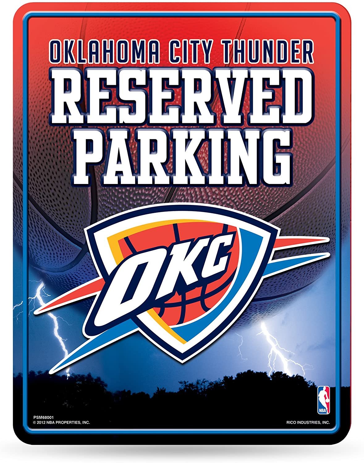 Oklahoma City Thunder Metal Parking Sign