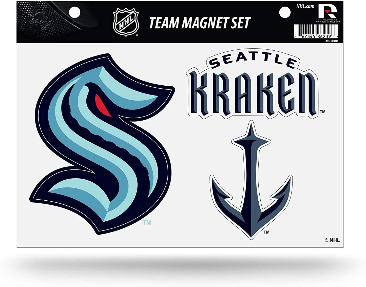 Rico Industries NHL Seattle Kraken Die Cut Team Magnet Set Sheet