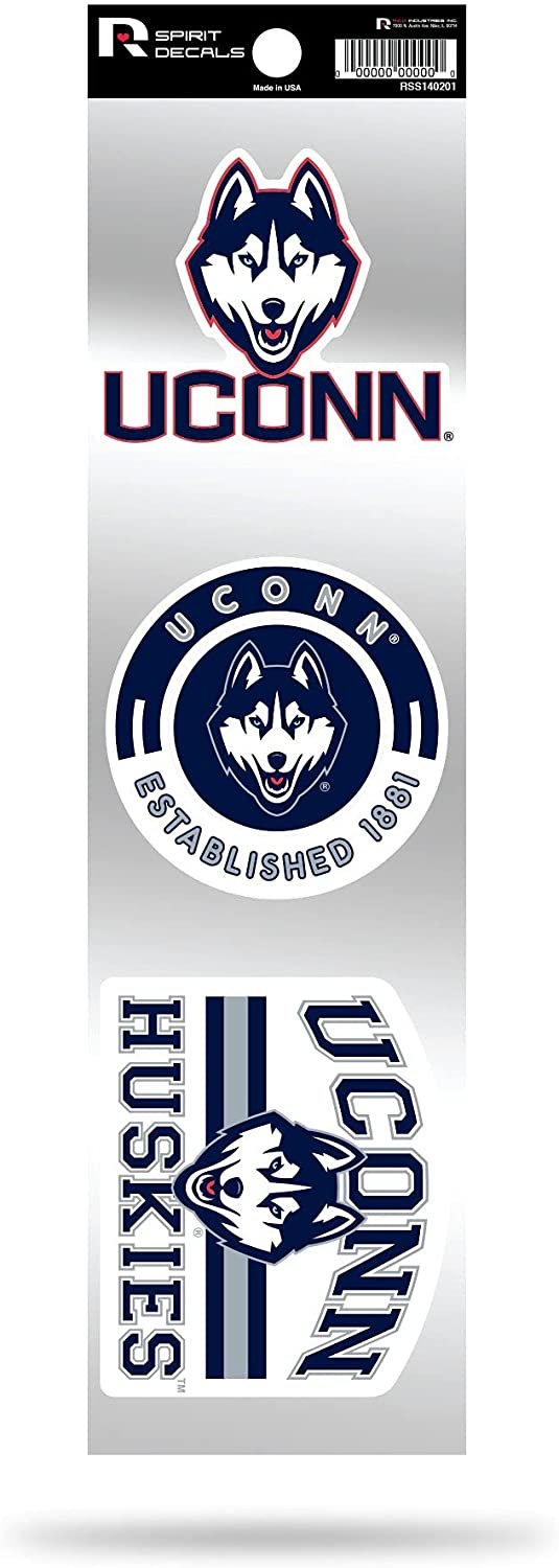 Rico Industries NCAA Connecticut Huskies 3-Piece Retro Spirit Decals
