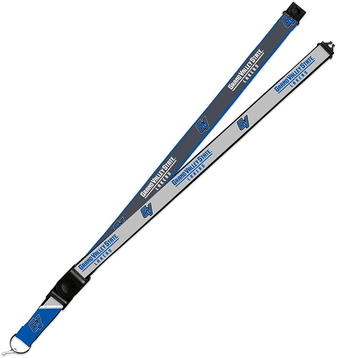 Grand Valley State Lakers Lanyard Keychain 2-sided Breakaway Clip GRAY University