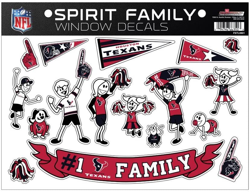 NFL Houston Texans Spirit Family Window Decals