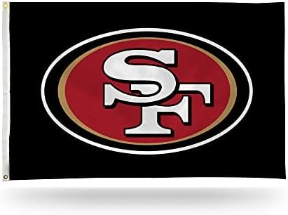 San Francisco 49ers 3x5 Feet Flag Banner, Black, Metal Grommets, Single Sided, Indoor or Outdoor Use