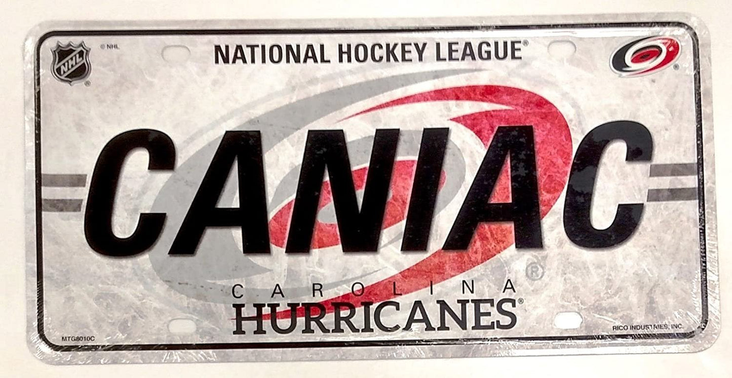 Carolina Hurricanes Metal Auto Tag License Plate, Caniac Design, 6x12 Inch