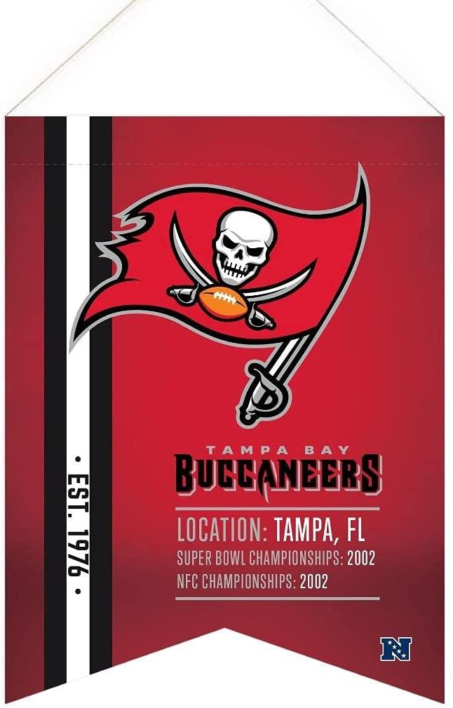 Rico Industries Tampa Bay Buccaneers Est. 1976 18 x 24 Inch Premium Quality Soft Felt Scroll Flag