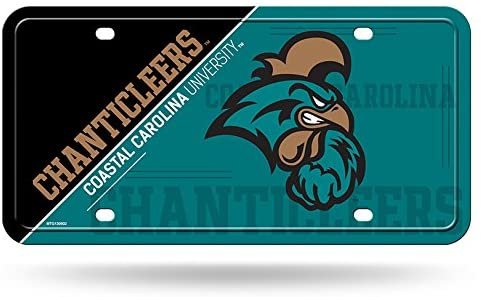 Coastal Carolina University Chanticleers Metal Auto Tag License Plate, Split Design, 6x12 Inch