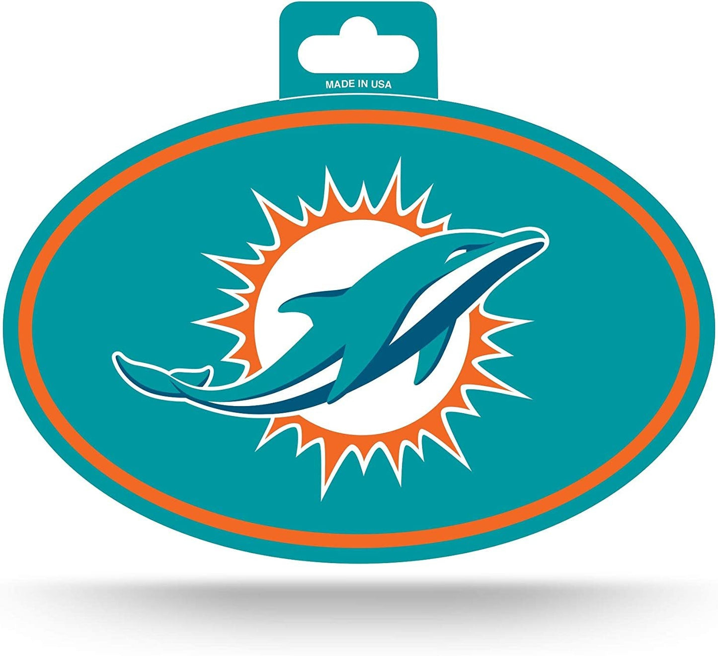 Miami Dolphins Color Team Logo Oval Sticker Decal, 5 Inch