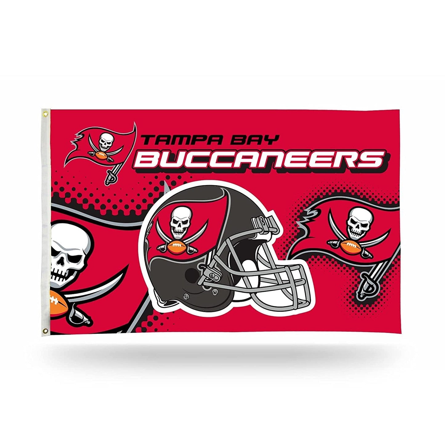Tampa Bay Buccaneers Premium 3x5 Feet Flag Banner, Helmet Design, Metal Grommets, Outdoor Use, Single Sided