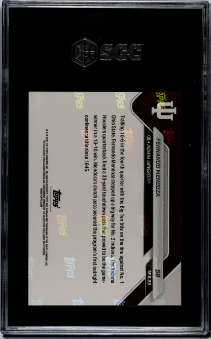Graded 2025 Topps Bowman U Now Fernando Mendoza #58 Rookie RC Football Card SGC 8 Near Mint