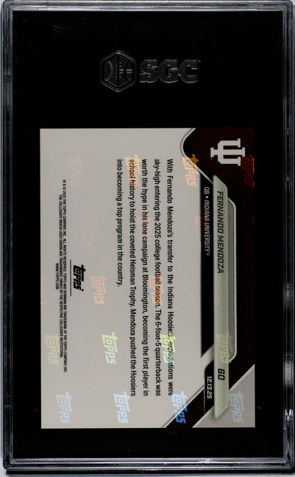 Graded 2025 Topps Bowman U Now Fernando Mendoza #60 Rookie RC Football Card SGC 10 Gem Mint