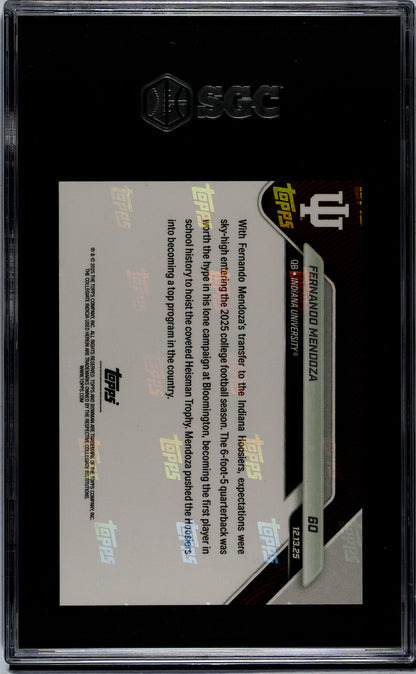 Graded 2025 Topps Bowman U Now Fernando Mendoza #60 Rookie RC Football Card SGC 9 Mint