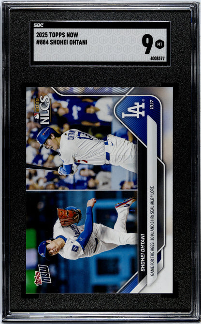 Graded 2025 Topps Now Shohei Ohtani #884 Baseball Card SGC 9 Mint