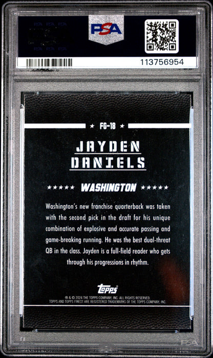 Graded 2024 Topps Finest Jayden Daniels #FG18 Field General Checkerboard Rookie RC Football Card PSA 10 Gem Mint