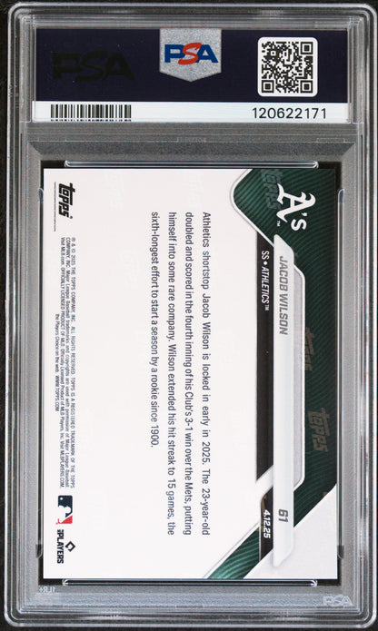 Graded 2025 Topps Now Jacob Wilson #61 Rookie RC Baseball Card PSA 10 Gem Mint