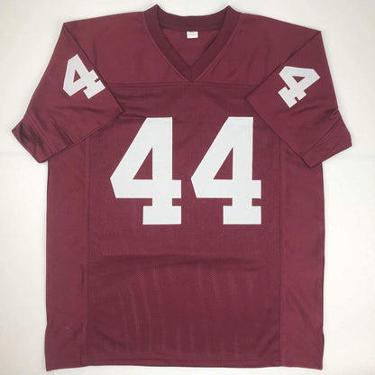Autographed/Signed Brian Bosworth Oklahoma Red College Football Jersey JSA COA