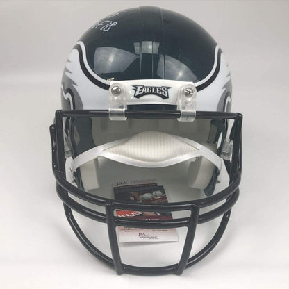 Autographed/Signed Brian Dawkins HOF 18 Philadelphia Eagles Full Size FS F/S Replica Football Helmet JSA COA