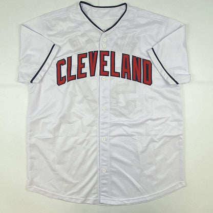 Autographed/Signed Shane Bieber Cleveland White Baseball Jersey JSA COA